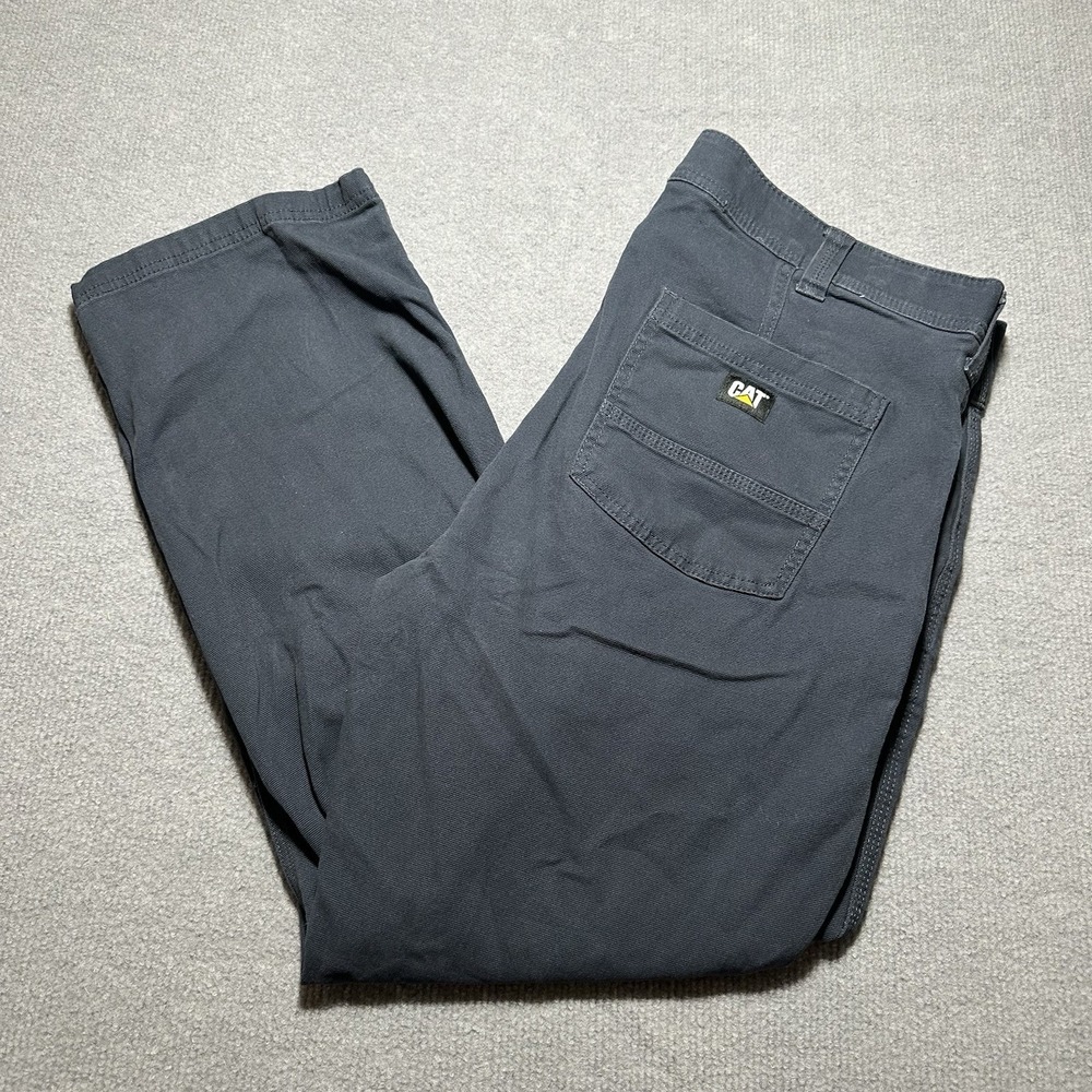 CAT Pants Mens 38x29 Black‎ Stretch Utility Workwear Pockets Durable